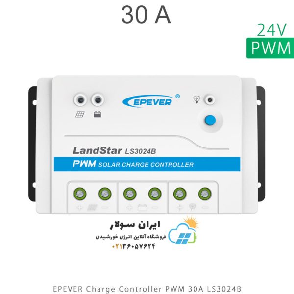شارژ کنترلر 30A و 24V مدل PWM سری LS3024B برند EPEVER